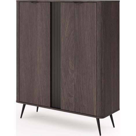 Cassettiera, rovere Dunin abbinato al nero, 113,2 x 134 x 38 cm (1/5)