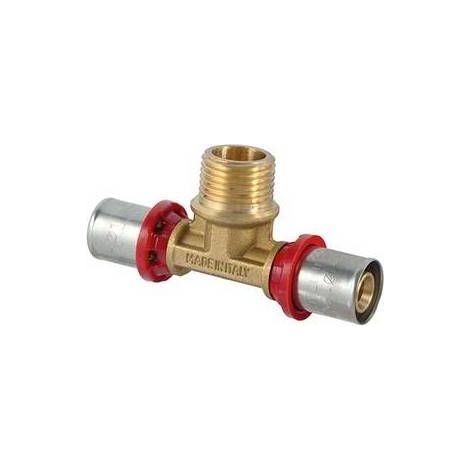 Raccordo tee maschio a pressare per multistrato 1" x 32