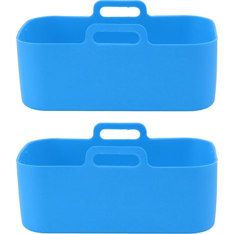 Lot de 2 paniers et tapis en silicone réutilisables antiadhésifs pour friteuse Ninja DZ201 Foodi 8QT (bleu). Accessoires pour four à air chaud. (1/5)
