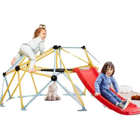 Dôme d'escalade, cadre en acier de haute qualité, diamètre de 244 cm, supporte jusqu'à 272 kg, convient aux enfants de 3 à 9 ans, assemblage facile (1/5)