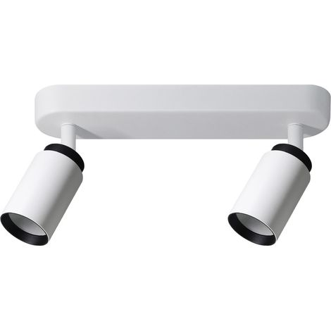 Plafonnier 2 spots orientables IP20 GU10 230V MALGA 2 DUO blanc-noir EDO Solutions (1/5)