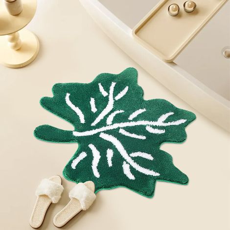 Saldi sui tappetini da bagno Motivo a foglie d'acero autunnali, tappetino in microfibra ultra morbida, antiscivolo e assorbente, lavabile. 5080 cm (1/4)