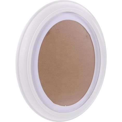 Cadre Photo Ovale en Bois Massif 25 Cm Blanc à Suspendre Mur Clous sans Tête et Clous en S Inclus, Décoration Murale Élégante pour Salon, Chambre ou Bureau (1/5)