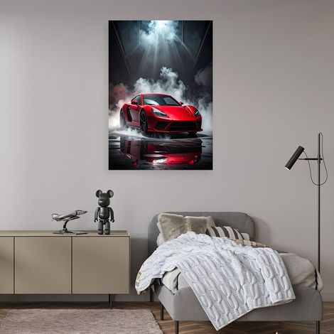 Wandbild Roter Sportwagen 60x90
