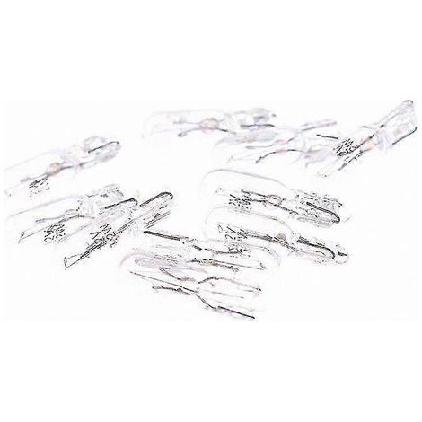 Lot 10 ampoules halogènes T5 - 12V 1,2W - Tableau bord/instrumentation auto - Blanc