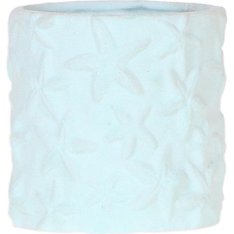 Cache-pot Décoratif Motif Étoile de Mer Texture Mate Style Marin pour Intérieur Bleu Ø 9 cm - PANGIVO