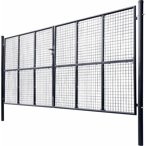 Gartenzaun aus verzinktem Stahl 400 x 200 cm Grau