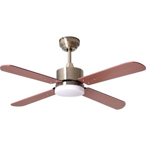 dc kenia Lederventilator, 4 umkehrbare Flügel, 18w led 300040006500k, h.40xd.107cm
