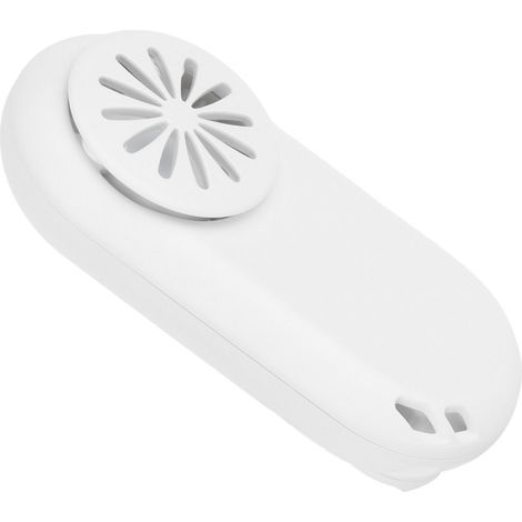 Mini ventilateur portable USB mains libres, silencieux, à clipser sur la bouche, idéal pour la maison, le bureau, les voyages et les activités de plein air. Cadeau d'été blanc.