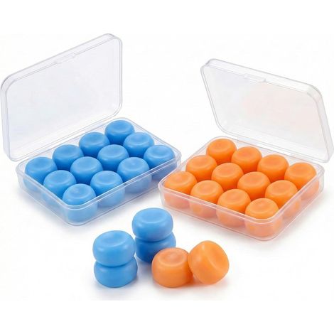 Boule Quies Sommeil,12 Paires Bouchon D'Oreille pour Dormir en Silicone Souple,Réutilisables,pour la Natation,les Ronflements, le Travail, les Concerts et les études (1/5)