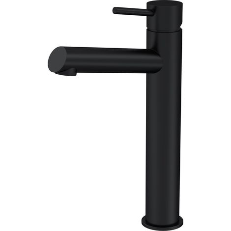 Balterley Wetley Modern Bathroom High-Rise Mono Basin Mixer Tap for Countertop Basins, Matt Black Finish, 52 mm (1/5)