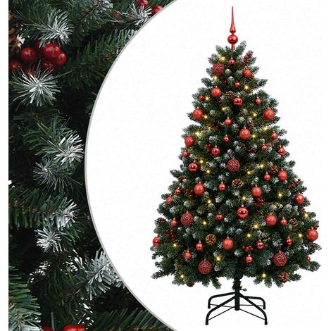 vidaXL Albero di Natale artificiale verde con palline 150 cm 150