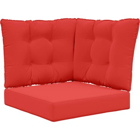 Coussin de canapé d'extérieur 3 pcs Rouge Polyester
