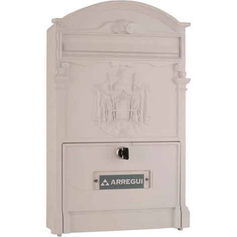 Buzon de Correos Exterior Buzon de Aluminio Blanco con llaves Buzon de Pared Residencial con Cerradura 36x26x11 cm (1/5)
