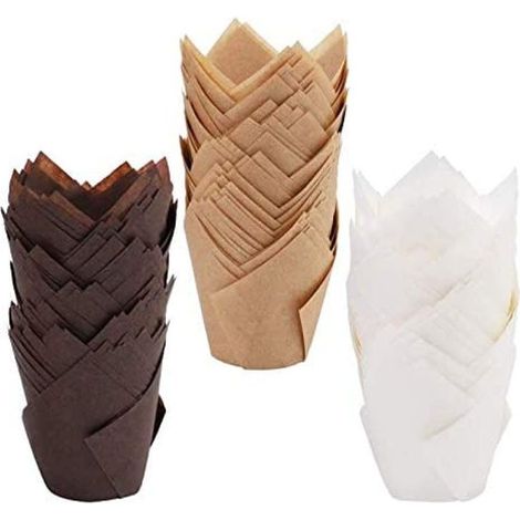 150 moules à cupcakes, papier alimentaire, design tulipe, moules à muffins, cuisson four et micro-ondes, pâtisserie quotidienne (1/5)