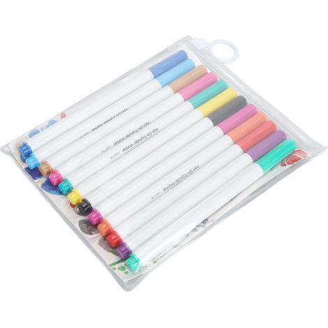 12 pièces Stylos transfert à fer à repasser professionnels à pointe fine, marqueur transfert thermique broderie pour bricolage T-shirts Oreiller Toile (1/5)