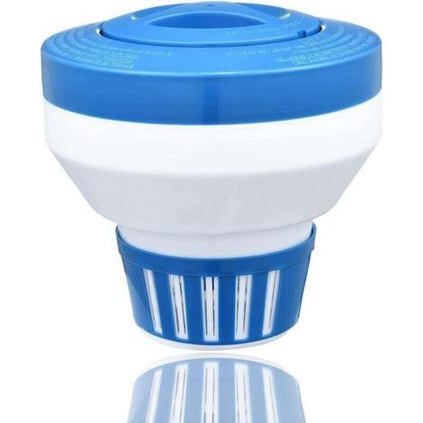 Grand diffuseur de chlore flottant de 18 cm, adapté aux piscines, idéal pour les piscines intérieures et extérieures, avec un système de diffusion réglable. (1/4)