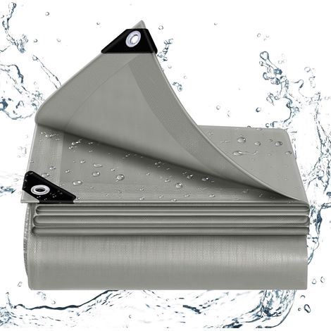 1 Bâche de protection 4x4 m, PE 140 g/m², imperméable avec œillets, anti-UV pour jardin piscine (1/5)