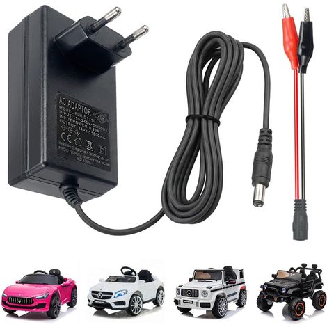 Chargeur de Voiture électrique pour Enfants 24 V 1000 mA,Chargeur de Batterie 24V 1A pour Voiture pour Enfants, avec câble de Charge directe de la Batterie (1/5)