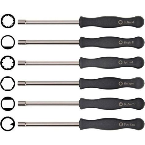 Jeu de tournevis pour carburateur, outil de réglage 6 pièces adaptable sur Husqvarna 125 135 136 137 141 141 235 235e 236 236e 240 240e 435 435e 440e de McCulloch Partner tronçonneuses Poulan (1/4)