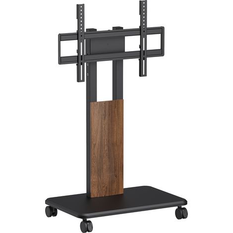 Support TV à roulettes pour écran 32"-85", finition bois (1/3)