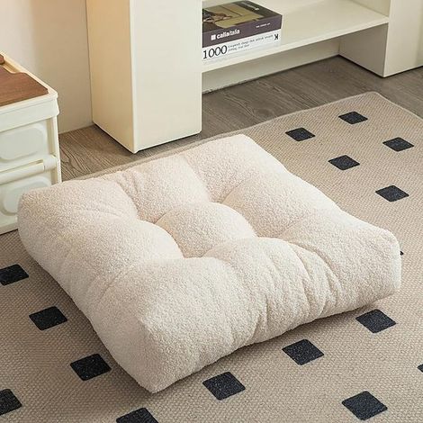 Filiyano-Coussin de siège carré ING Warm, adapté aux sols et aux chaises de la maison, des salles à manger et des cuisines pour adultes (blanc cassé (1/5)