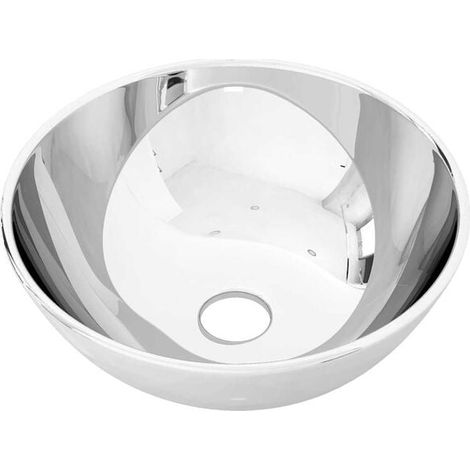 Lavabo en céramique argentée, 28 x 10 cm