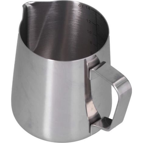1 Pichet à mousse Acier inoxydable Bec verseur Échelle de mesure 400ml Maison Bureau (1/4)