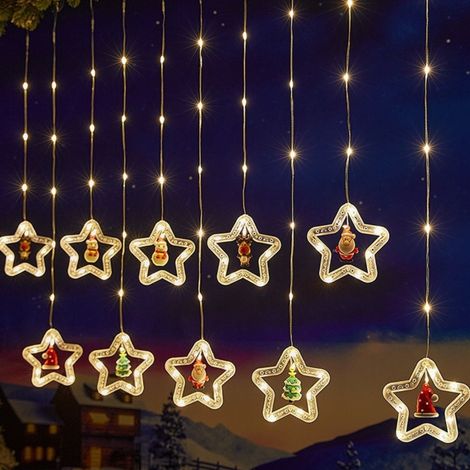LED-Sternenlichterkette zur weihnachtlichen Fensterdekoration