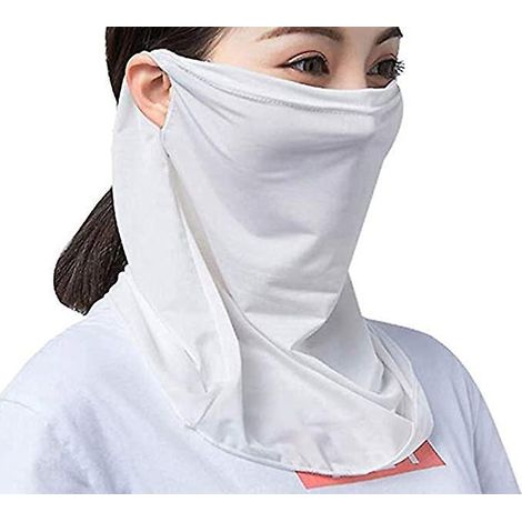 masque Solaire De Protection Du Cou Pour Femme (blanc) Masque Facial De Protection Solaire Masque De Cou Monocouche Foulard De Protection D't Lger (1/5)