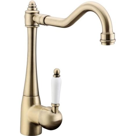 Robinet Mitigeur AVANC - Laiton - Bronze doré - Cartouche Céramique - 2 Tuyaux - Cuisine Salle Bain (1/4)