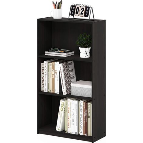 Étagère, Bibliothèque Moderne À 3 Niveaux, Étagères Ouvertes, 9,3 X 21,8 X 39,5 Cm, pour Salon, Chambre, Bureau, Couleur Expresso Foncé (1/5)