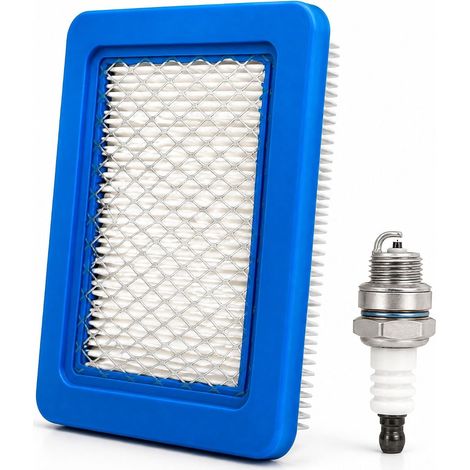 Lawnmower Air Filter, L7T Spark Plug, Lawnmower Engine Maintenance Kit, Tiller Spare Parts, High-Density Filtration and Stable Ignition, 2-Piece Set (1/5)