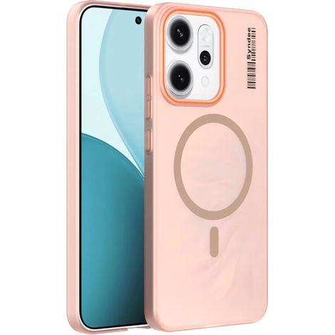 (Or, OPPO Reno14 F) Coque de téléphone semi-transparente givrée, coque de protection magnétique antichoc en polycarbonate (1/4)