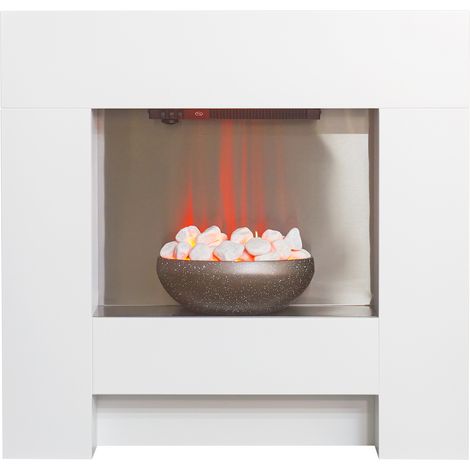 Adam Cubist Electric Fireplace Suite in White (1/5)
