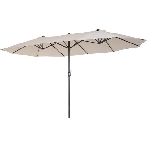 Outsunny Ombrellone Parasole da Giardino Esterno in Poliestere Beige