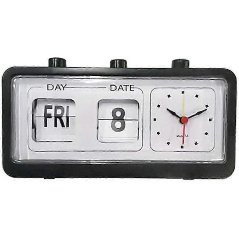 Réveil mécanique, horloge à bascule originale, horloge numérique de bureau avec calendrier, décoration rétro (1/5)