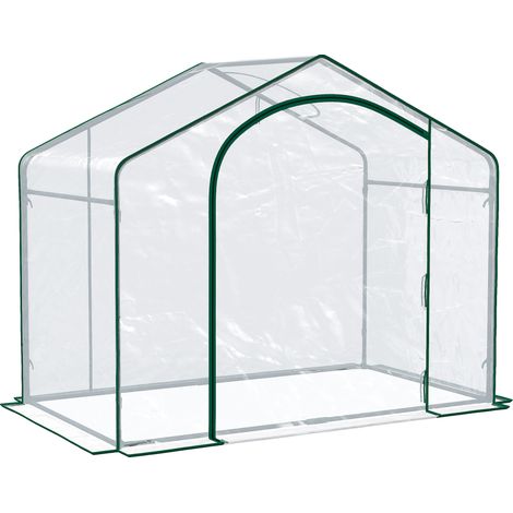 Outsunny Serra da Giardino con Ingresso a Zip e Presa d'Aria 182x100x152 cm