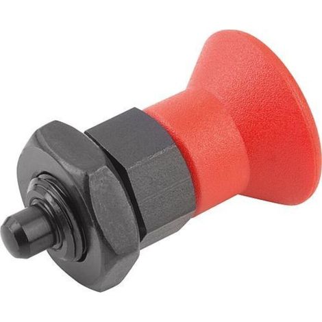 KIPP Arretierbolzen GR.9 D1=M06X0,75 D=3 Form B ohne Rastnut mit Kontermutter (1/3)