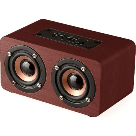 Enceinte Bluetooth - Bois Naturel - 360° Son Stéréo - Autonomie 8 H - Micro Intégré - USB Rechargeable - 1 Pièce (1/5)