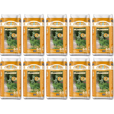 10x Emsland Pflanzerde Universalerde 60L, nährstoffreiche Blumenerde für Garten, Balkon