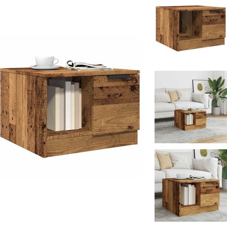 Table basse vieux bois 50x50x36 cm bois d'ingénierie - Table Basse - Tables Basses - Table D'appoint - Bout De Canapé (1/5)
