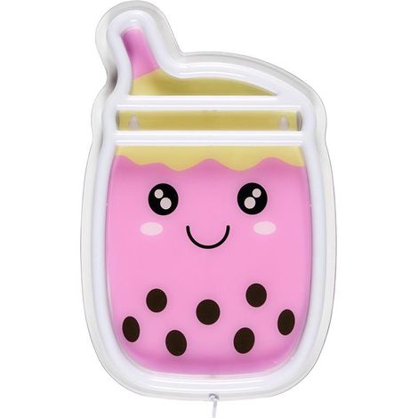 Lampe LED Effet Néon "Bubble Tea" 27cm Rose (1/4)
