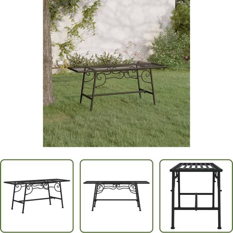 Gartenbank - Baumbank 110 cm Schwarz Stahl (1/5)