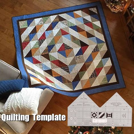 Règle de Couture en Plastique Transparent avec Quadrillage pour Patchwork et Quilting, Double Face Antidérapante (1/5)