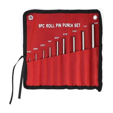 Set of 9 Reinforced Steel Pin Punches 1.5 mm - 8 mm (1/5)