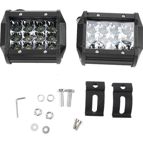 1 par de barras de luces LED universales de 4 filas, 4 pulgadas y 36 W para automóviles y camiones (modificación) (1/3)