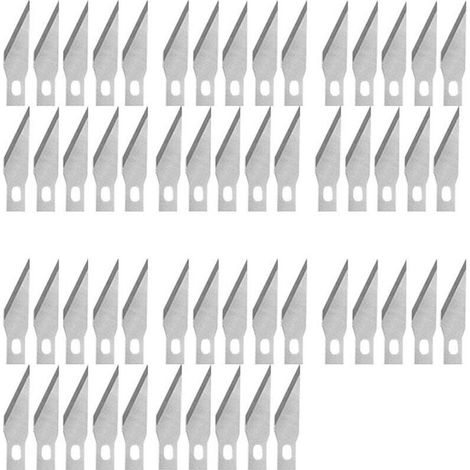 50 pcs Lame Scalpel de Rechange, Lame de Antirouille, pour Cutter de Précision, Scalpel Chirurgical, Scalpel Modelisme, 11 (1/4)