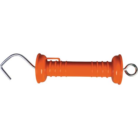 Horizont – Poignée de portail orange avec ressort en extension – Œillet pour fixation conducteurs – Limite d'extension et protection ressort