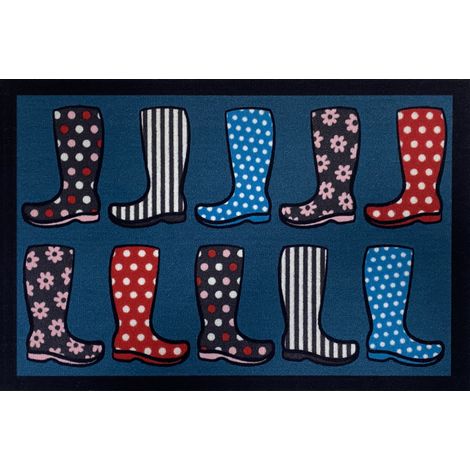 Tappeto d'ingresso con molte scarpe Turchese 40x60cm - Vica
